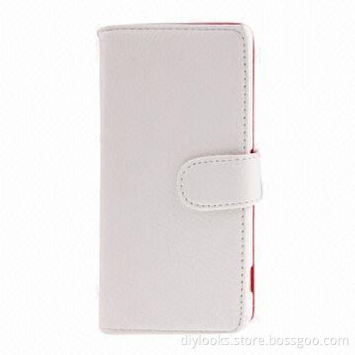 White Litchi Texture Leather Case with Holder & Credit Card Slot for Sony Xperia Z2